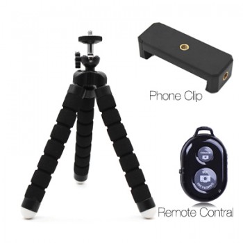 DUSZAKE P16 Flexible Gorillapod Tripod For Phone Bluetooth Mini Tripod for iPhone Phone Tripod with Holder Remote Contral