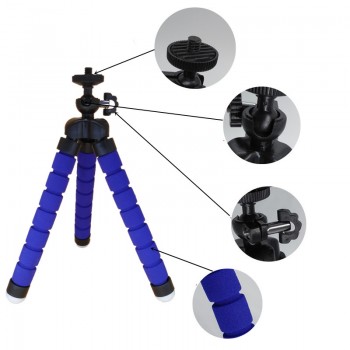 2017 New Bluetooth Remote Shutter+Mini Flexible Tripod+Phone Holder Clip + Bag for Gopro Hero 3 4 for iPhone 6 7 For xiaomi