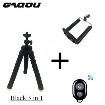 GAQOU  3 in 1 With Remote Control Mini Flexible Mount Holder Camera Phone Octopus Tripod Bracket Stand Holder Mount For Gopro