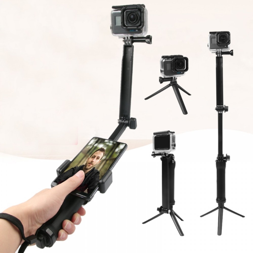 3 Way Grip Waterproof Monopod Selfie Stick For Gopro Hero 7 6 5 4 3+ Session SJCAM Xiaomi Yi 4K Go Pro Camera Tripod Accessories