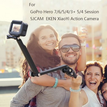 3 Way Grip Waterproof Monopod Selfie Stick For Gopro Hero 7 6 5 4 3+ Session SJCAM Xiaomi Yi 4K Go Pro Camera Tripod Accessories