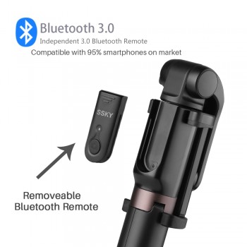 NEW Selfie Stick Tripod Stand 3 in 1 Extendable Monopod Bluetooth  3.0 Remote Phone Mount for iPhone X 8 Android SmartPhone