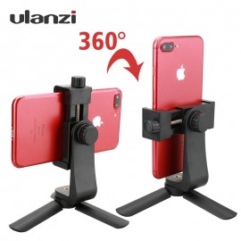 Ulanzi Phone Tripod + Vertical Bracket Smartphone Mount Holder Phone Clip Clipper Tripod Adapter for iPhone Samsung Smart Phones