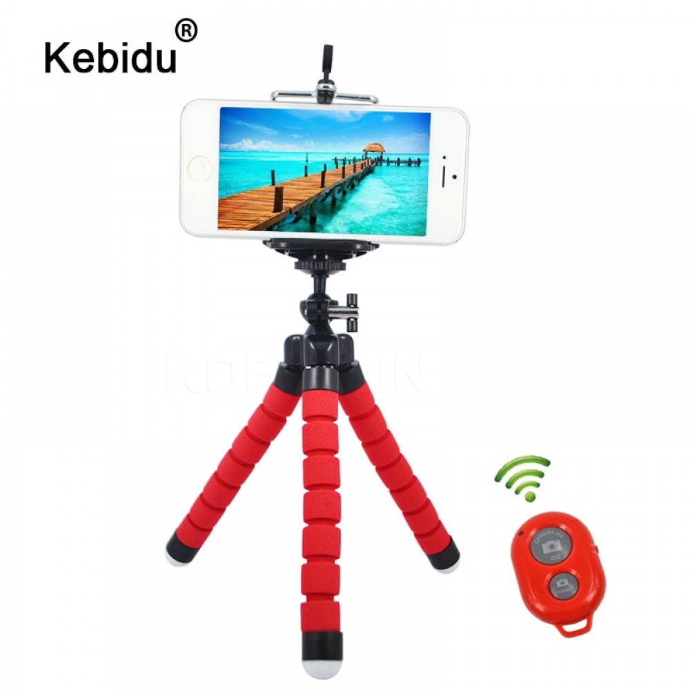 kebidu Car Phone Holder Flexible Octopus Tripod Bracket Selfie Stand Mount Monopod Styling Accessories+Remote Control for phone