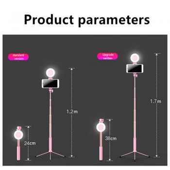Tripod LED Selfie Stick 1.7m Extendable live Ring light Stand 4 in 1 With Monopod Phone Mount for iPhone X 8 Android SmartPhone