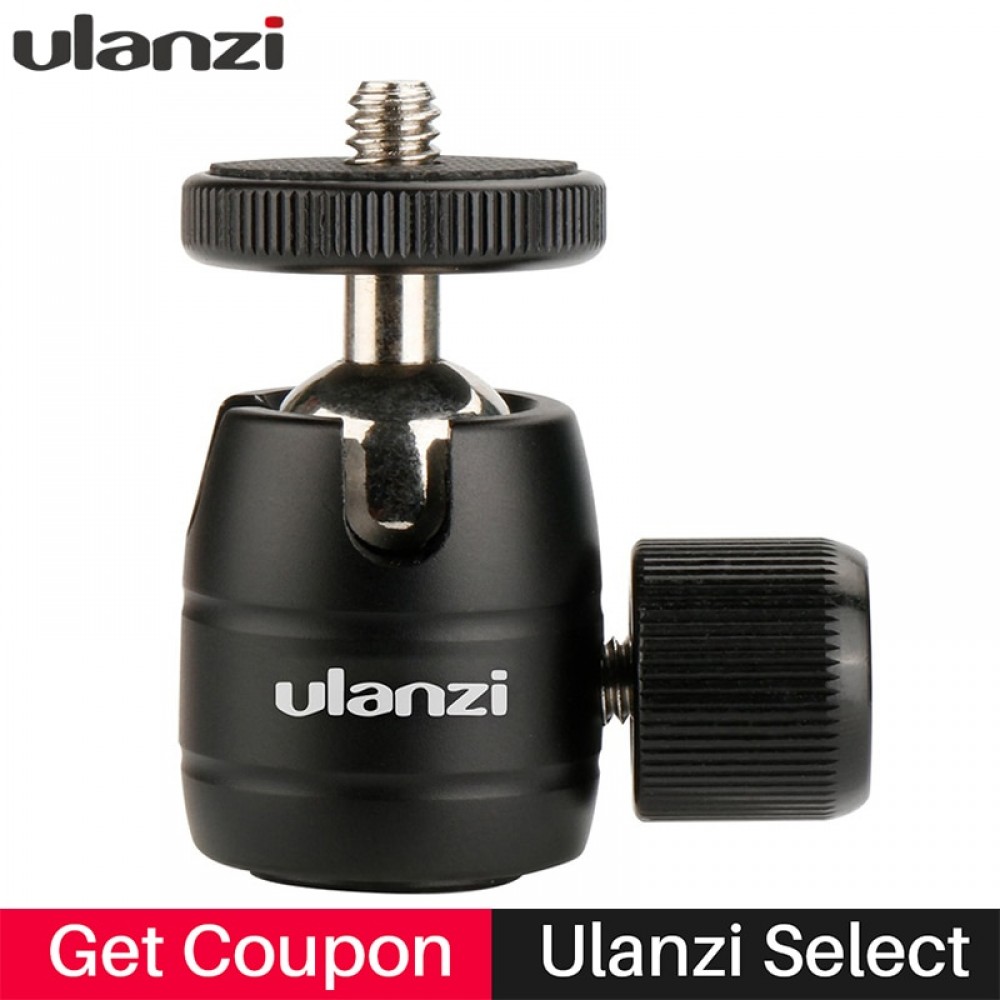 Ulanzi Aluminum Tripod Ball Head 1/4 screw Tripod Heads Small Tripod Ballhead Mount for iPhone Samsung Gopro 6 5 Tripod Camera