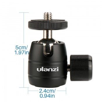 Ulanzi Aluminum Tripod Ball Head 1/4 screw Tripod Heads Small Tripod Ballhead Mount for iPhone Samsung Gopro 6 5 Tripod Camera