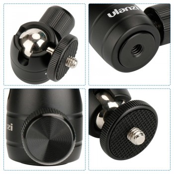 Ulanzi Aluminum Tripod Ball Head 1/4 screw Tripod Heads Small Tripod Ballhead Mount for iPhone Samsung Gopro 6 5 Tripod Camera