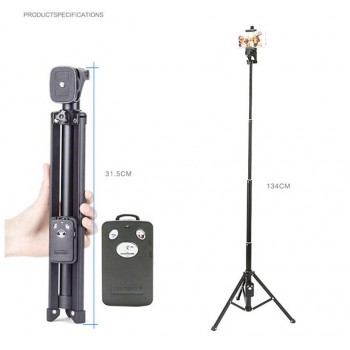 3 In 1 Yunteng 1688 Bluetooth Remote Shutter Portable Handle Selfie Stick Mini Table Tripod for IOS Android Iphone Samsung
