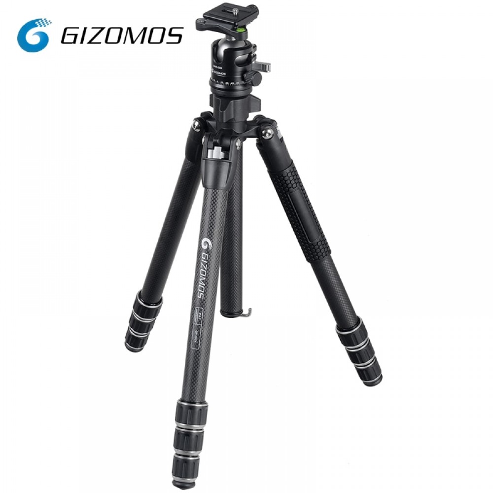GIZOMOS GP-26C4+GHA-35D  Camera Tripod Stable Folding Carbon Fiber Tripod Ball Head Kit For DSLR Digital Camera tripode para mov