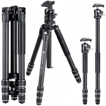 GIZOMOS GP-26C4+GHA-35D  Camera Tripod Stable Folding Carbon Fiber Tripod Ball Head Kit For DSLR Digital Camera tripode para mov