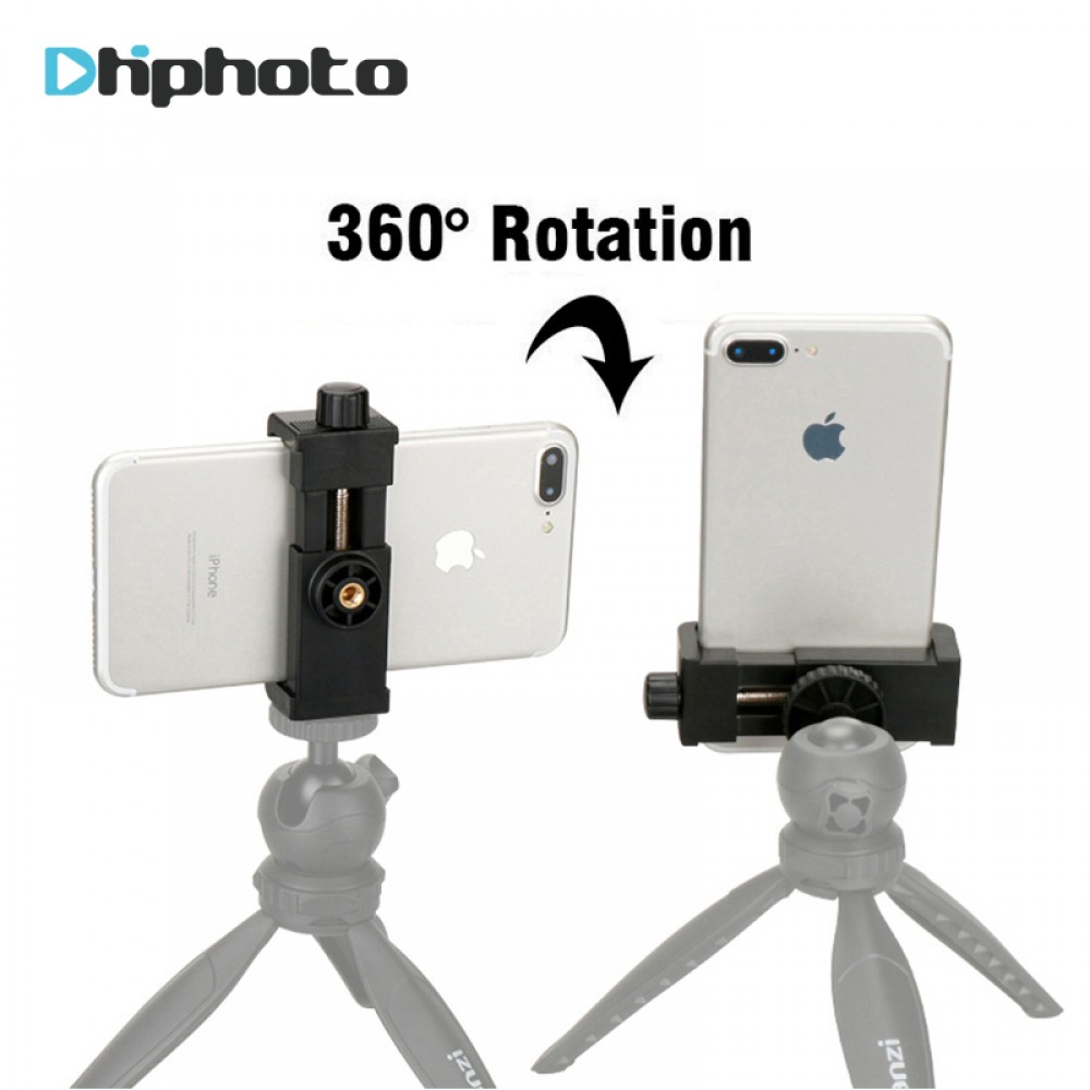 Phone Tripod Mount Cell Phone Clipper Vertical Bracket Smartphone Clip Holder 360 Adapter for iPhone X 8 7 Plus Samsung S8 S9
