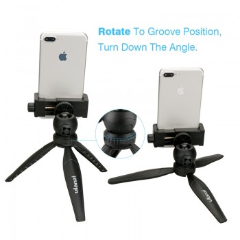 Phone Tripod Mount Cell Phone Clipper Vertical Bracket Smartphone Clip Holder 360 Adapter for iPhone X 8 7 Plus Samsung S8 S9