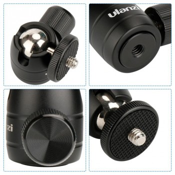 Ulanzi U-30 CNC Metal Mini Tripod Ball Head Ballhead with 1/4 thread,Tripod head for iPhone X Smartphone/lightweight Cameras