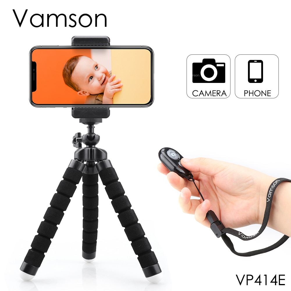 Vamson Mini Tripod for Phone Flexible Leg Gorillapod Octopus Tripod Mobile Phone camera for iphone for Xiaomi for Samsung VP414E