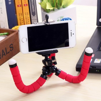 Mini Portable Flexible Sponge Octopus Tripod Bracket Stand Mount Monopod + Phone Holder For Gopro Camera DSLR Mount