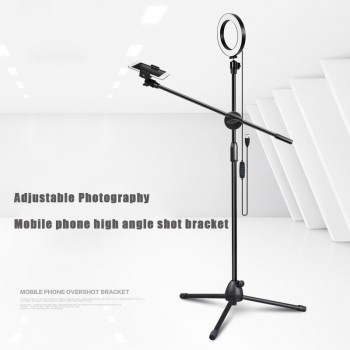 Adjustable Photography Mobile phone high angle shot bracket With Boom Arm Bluetooth Ring Light Tripod For Photo/Video Shooting