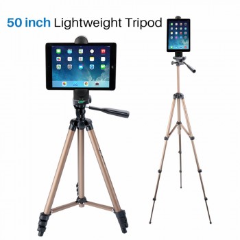 Ulanzi Lightweight Tripod with Tablet Clamp Holder Mount Adapter for iPad/iPad Mini/iPad Air Most Tablets 5-12inch size