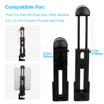 Ulanzi Lightweight Tripod with Tablet Clamp Holder Mount Adapter for iPad/iPad Mini/iPad Air Most Tablets 5-12inch size