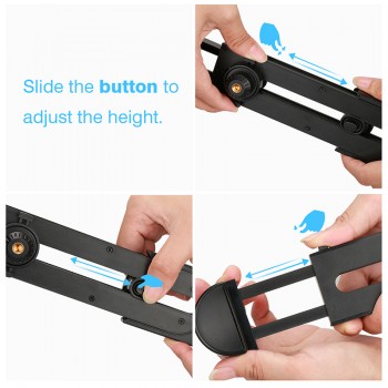 Ulanzi Lightweight Tripod with Tablet Clamp Holder Mount Adapter for iPad/iPad Mini/iPad Air Most Tablets 5-12inch size