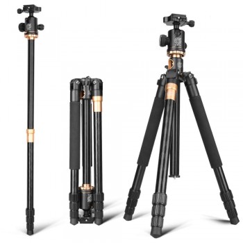 Cadiso Q999H Professional Video Camera Tripod 61 Inch Portable Compact Travel Horizontal Tripod with Ball Head for Camera