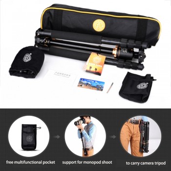 Cadiso Q999H Professional Video Camera Tripod 61 Inch Portable Compact Travel Horizontal Tripod with Ball Head for Camera