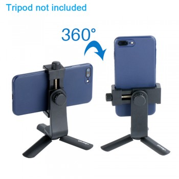 Universal Tripod Mount Adapter Cell Phone Clipper Holder Vertical 360 Rotation Tripod Stand for iPhone X 8 plus Samsung