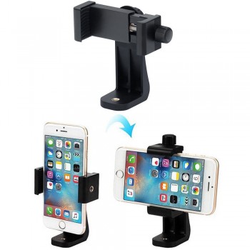 Universal Tripod Mount Adapter Cell Phone Clipper Holder Vertical 360 Rotation Tripod Stand for iPhone X 8 plus Samsung
