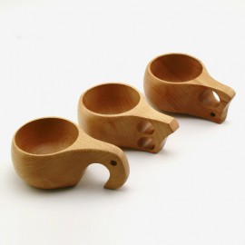 ZAKKA KUKSA Handmade Beech Wooden Cups Nordic style Finnish Traditional Outdoor Wood Wine Cups Elephant Coffee Tea Cups