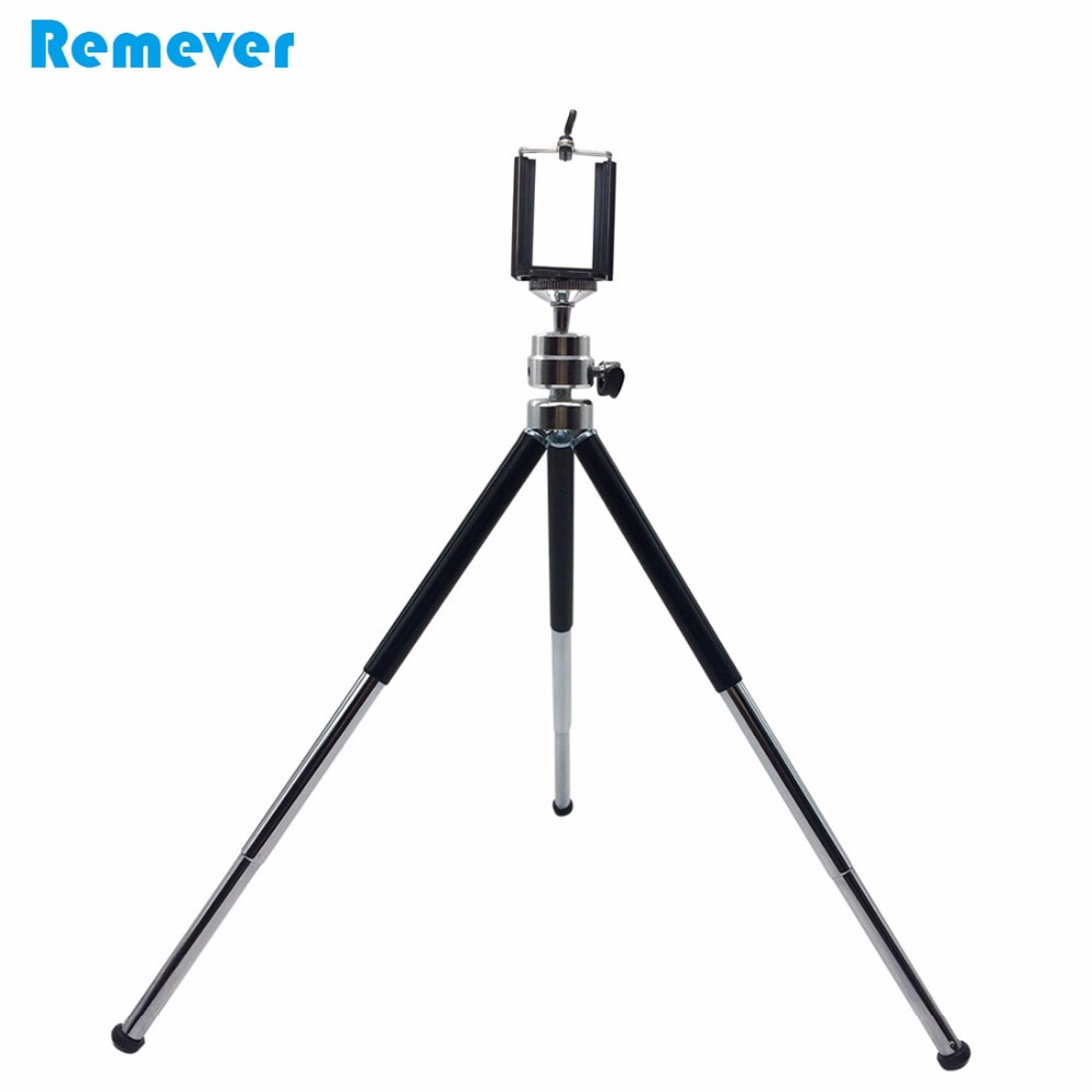 15.5-30CM 3 Sections Extendable Metal Portable Tripods with Phone Holder For Gopro Cameras Xiaomi Iphone Samsung Huawei Phones