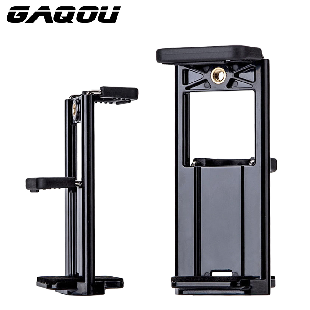 GAQOU Universal 2in1 Tripod Mount Phone Tablet Holder Clip for iPhone 8 Plus X iPad mini Pro 10.5 air 2 Adapter Clamp Stand