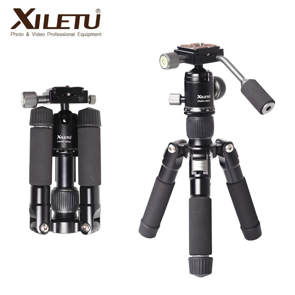 XILETU FM5C-MINI Aluminum Stable Tabletop Desktop Tripodamp;Ball Head For Digital camera Mirrorless camera Smart phone
