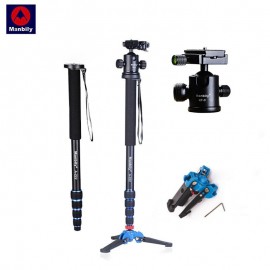 Manbily A-222 165cm/65 Portable Professional DSLR Camera Monopodamp;M-1 Base head ball Mini tripod Stand For Canon Nikon phone DV