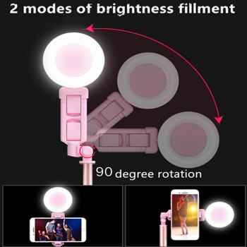 1.7m Extendable live Tripod Selfie Stick LED Ring light Stand 4 in 1 With Monopod Phone Mount for iPhone X 8 Android SmartPhone