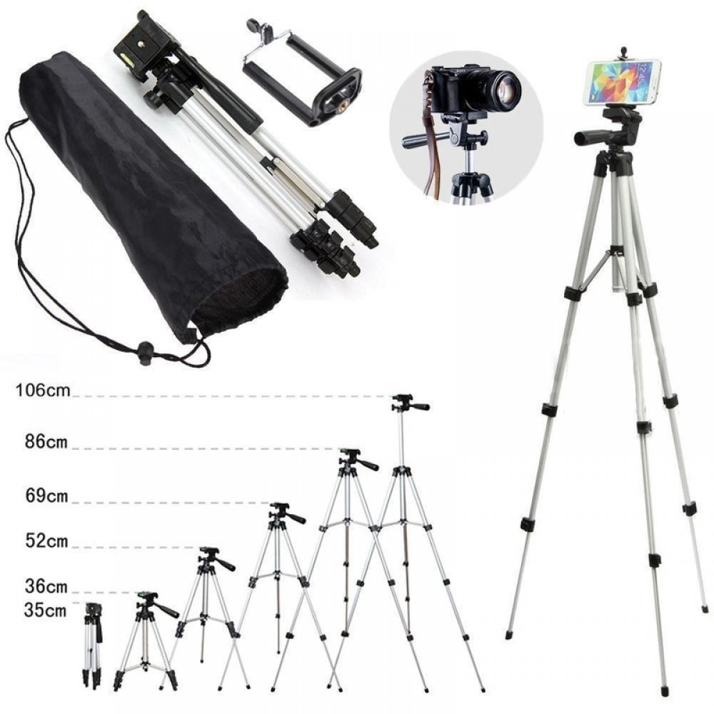 Mini Camera Tripod Stand Holder 3110 Aluminum Professional Telescopic Tripod Monopod For iPhone Samsung SmartPhone Action Camera