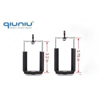 QIUNIU Universal Mobile Phone Clip Holder Mount Bracket Adapter for Smartphone Cell Phone Tripod Stand Camera Monopod