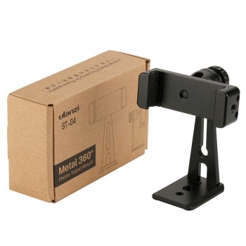 Ulanzi ST-04 Tripod Clamp Mount Smartphone Holder Mount Adapter w Bluetooth Remote Shutter Live Tripod for iPhone Android Mobile