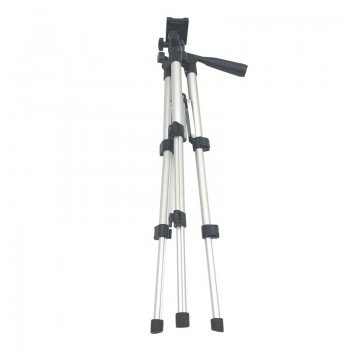 Professional Foldable Camera Tripod Holder Stand 1/4 Screw 360 Degree Fluid Head Tripod Stabilizer Aluminum with Phone Holder