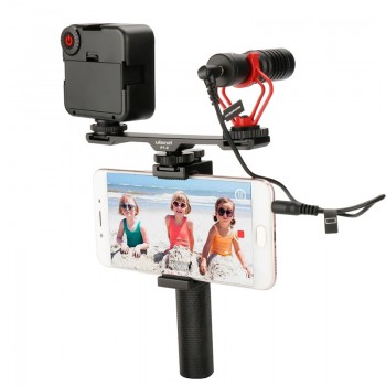 Ulanzi PT-2 Metal Cold Shoe Plate Universal 2 Hot Shoe Mount Extension Bar Dual Bracket with 1/4 Thread for Microphone/ Lights
