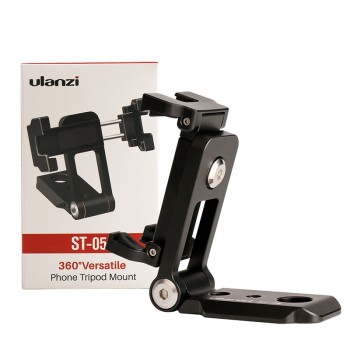 Ulanzi ST-05 Foldable Mini Phone Tripod Mount Adapter Vertical 360 Rotation Tripod Stand for iPhone X 8 7 Samsung S8 7 Redmi