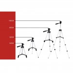 Professional Foldable Camera Tripod Holder Stand 1/4 Screw 360 Degree Fluid Head Tripod Stabilizer Aluminum with Phone Holder