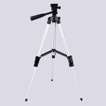 Professional Foldable Camera Tripod Holder Stand 1/4 Screw 360 Degree Fluid Head Tripod Stabilizer Aluminum with Phone Holder