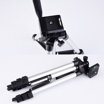 Professional Foldable Camera Tripod Holder Stand 1/4 Screw 360 Degree Fluid Head Tripod Stabilizer Aluminum with Phone Holder