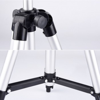 Professional Foldable Camera Tripod Holder Stand 1/4 Screw 360 Degree Fluid Head Tripod Stabilizer Aluminum with Phone Holder