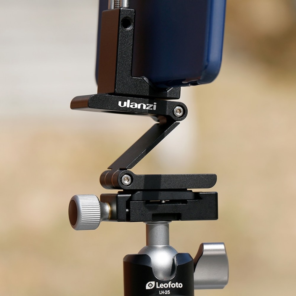 Ulanzi Mini Aluminum Folding Z Tilt Ball Head Quick Release Plate Stand Mount Multi-Degree for iPhone Photography Video Shooting