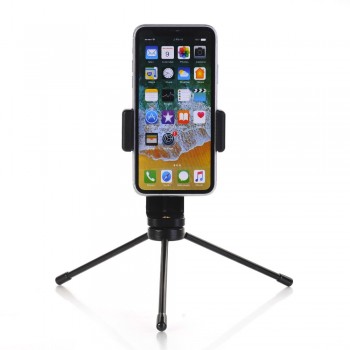 Cell Phone Stand Vertical Bracket Smartphone Clip Holder 360 Adapter Tripod Mount Clamp for Apple Samsung Selfie Stick