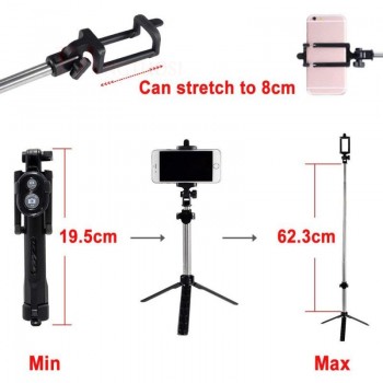 New 3 in 1 Wireless Bluetooth Selfie Stick + Mini Selfie Tripod with Remote Control For iPhone X 8 7 6s plus Portable Monopod