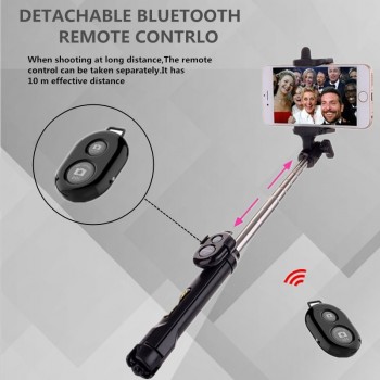 FGHGF T1 2018 Tripod Monopod Selfie Stick Bluetooth With Button Pau De Palo selfie stick for iphone 6 7 8 plus Android stick