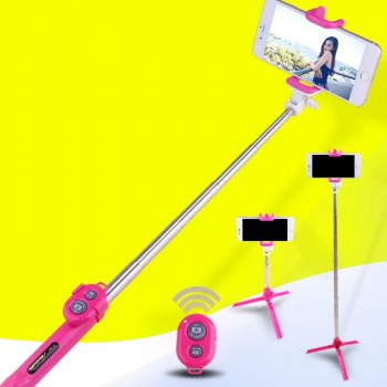 Universal Android/IOS Phone Folding Extendable Selfie Stick Auto Selfie Stick Tripod+Clip Holder+Bluetooth Remote Controller Set