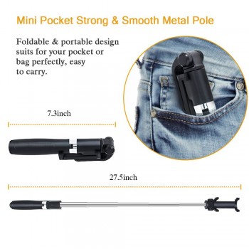 Branches T2 Mini Bluetooth pau de Selfie Stick+Tripod Monopod stick self bluetooth selfiestick for iphone xiaomi mi Android 7 8